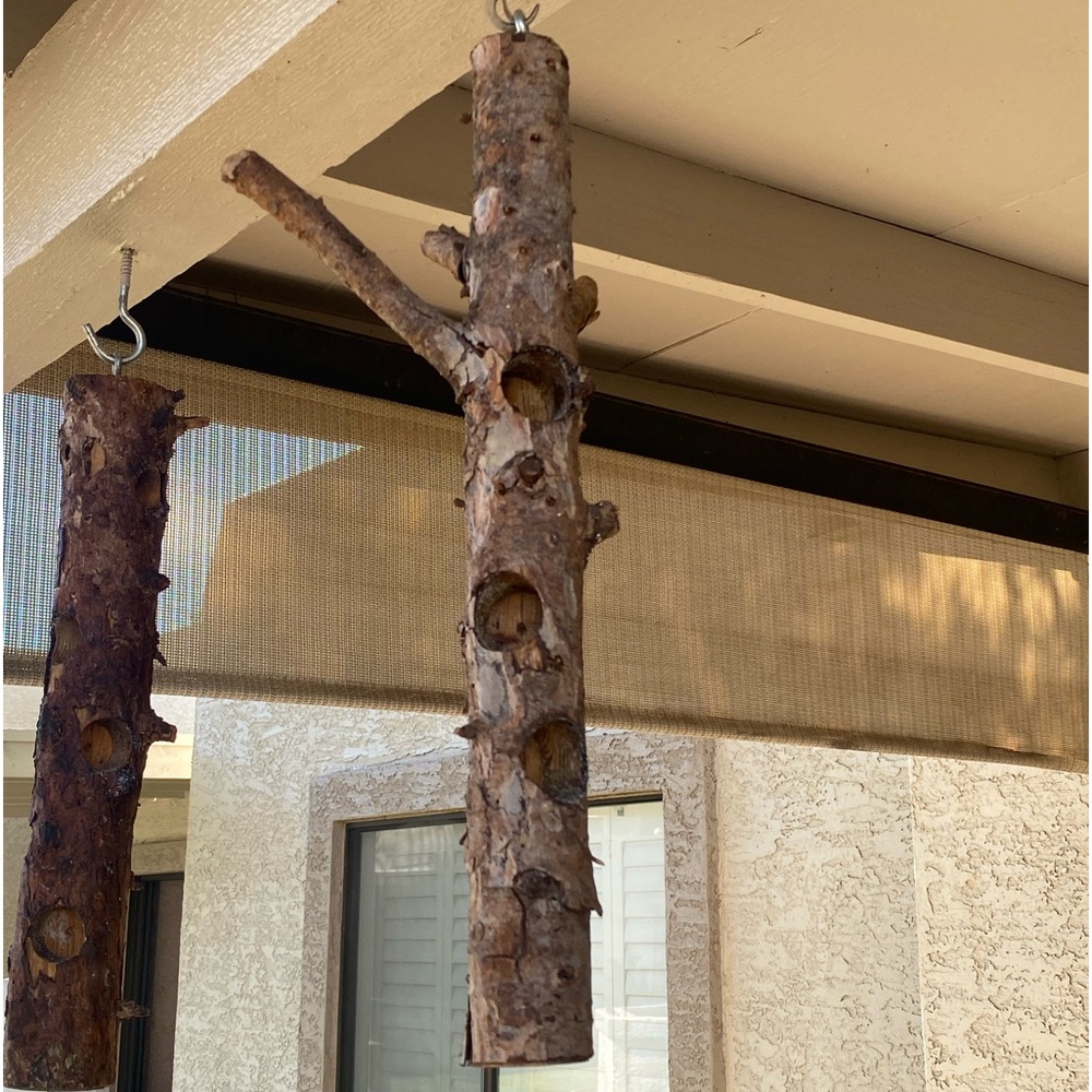 Birdfeeder / Suet Feeder. Live edge & Handmade. 18” long & 2” thick .